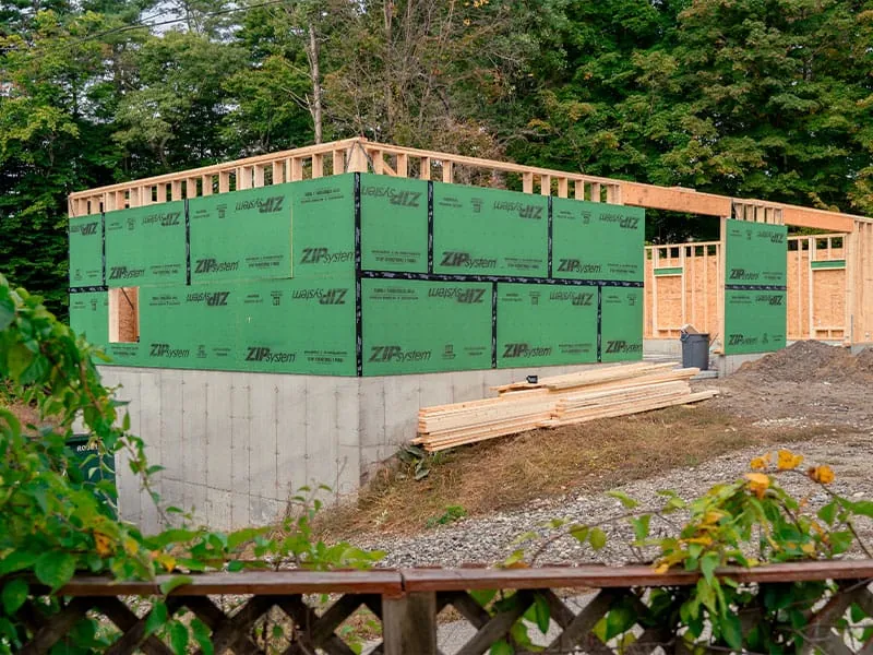 Home framed and sheathed, ready for the next phase, on a Schwanz Construction project